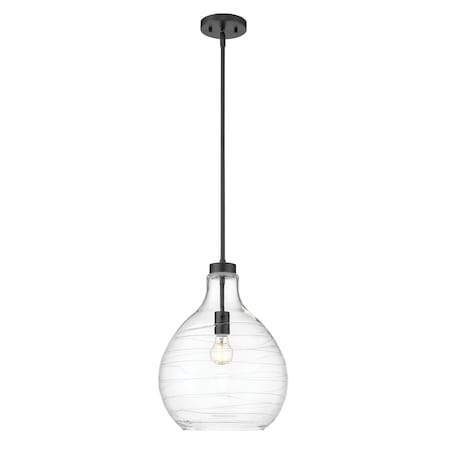 Z-Lite Bon Air Pendant, 1-Light, 13 In.W x 17.5 In.H, Matte Black/Clear 496P13-MB